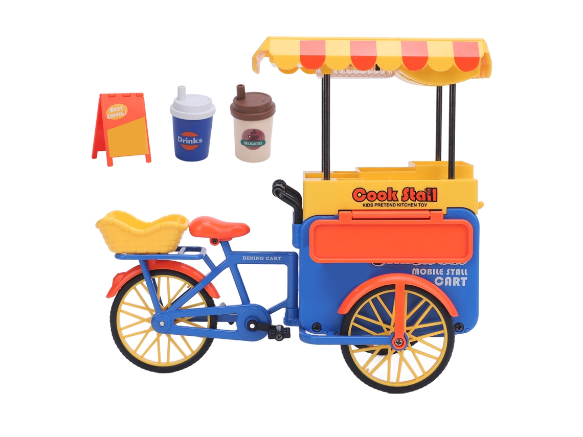 Mali brinquedo Tricicleta Fast Food 1:10 com Luz e Música para Crianças Quiosque de Jogo