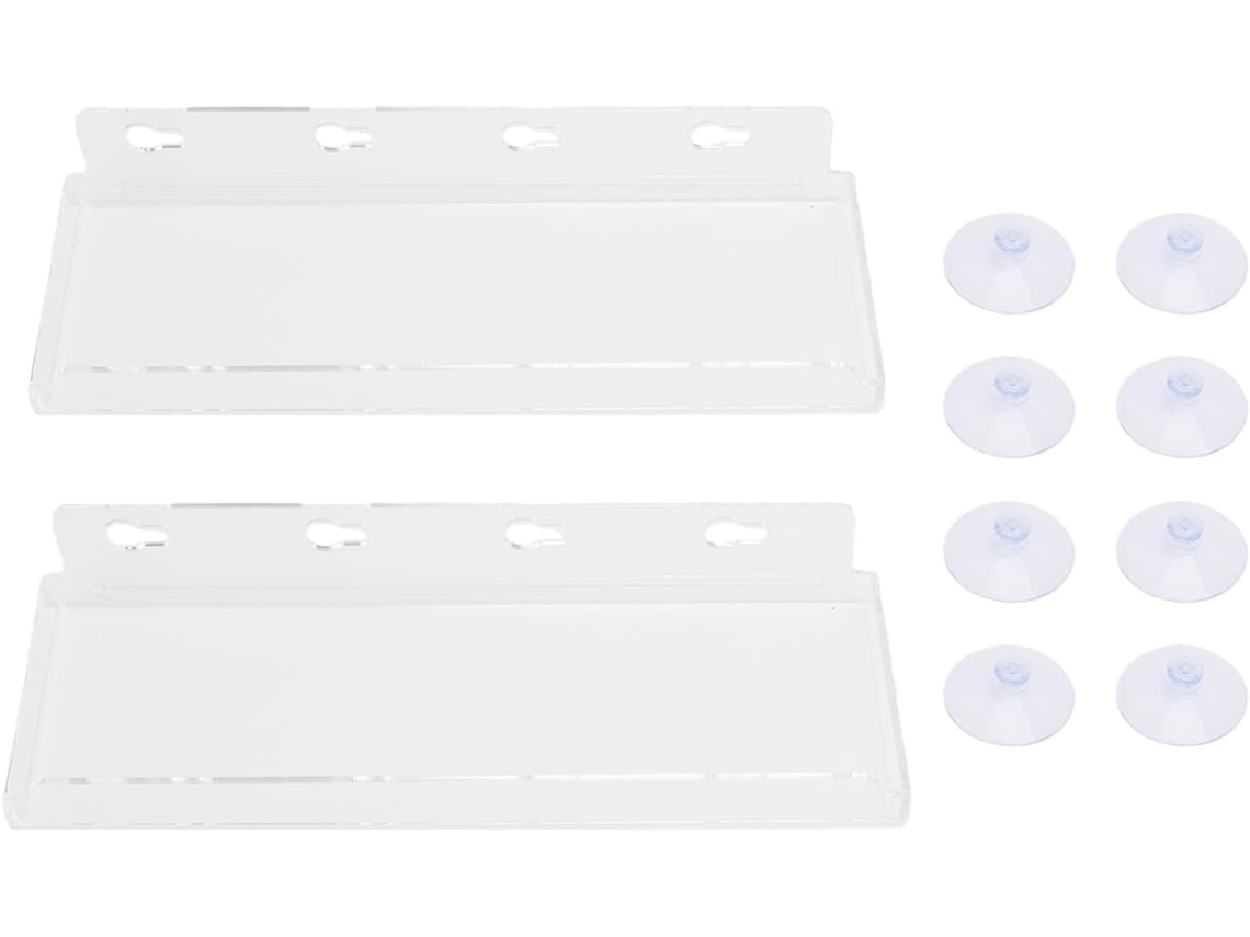 Prateleiras Flutuantes Para Plantas Sixrun, Em Acrílico Transparente Com Ventosas 4x 5cm, Para Plantas De Interior, Com