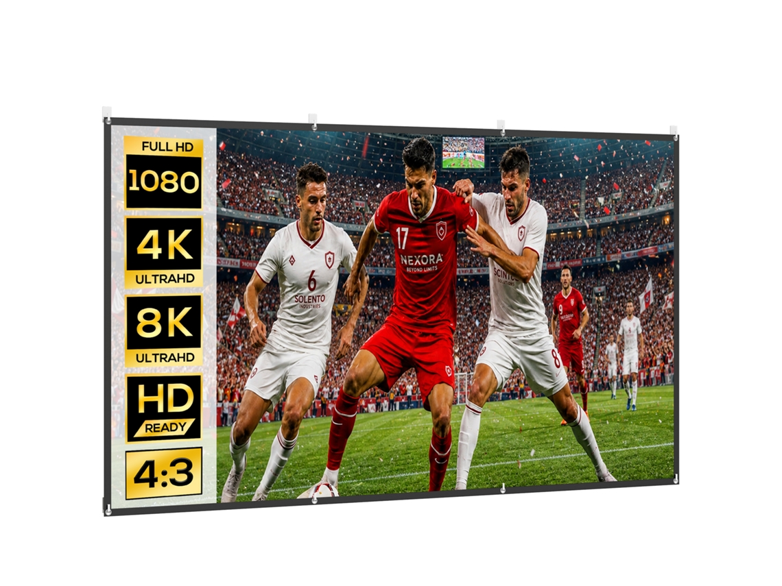 Tela de Projeção Manual 120 Polegadas Formato Hd 4k/8k 16:9 para Branco Interno e Externo Ge