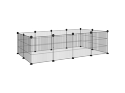 Gaiola 2 em 1 para Pequenos Animais E-TOWN, com tampa removível, compartimentos, 121x61x61cm