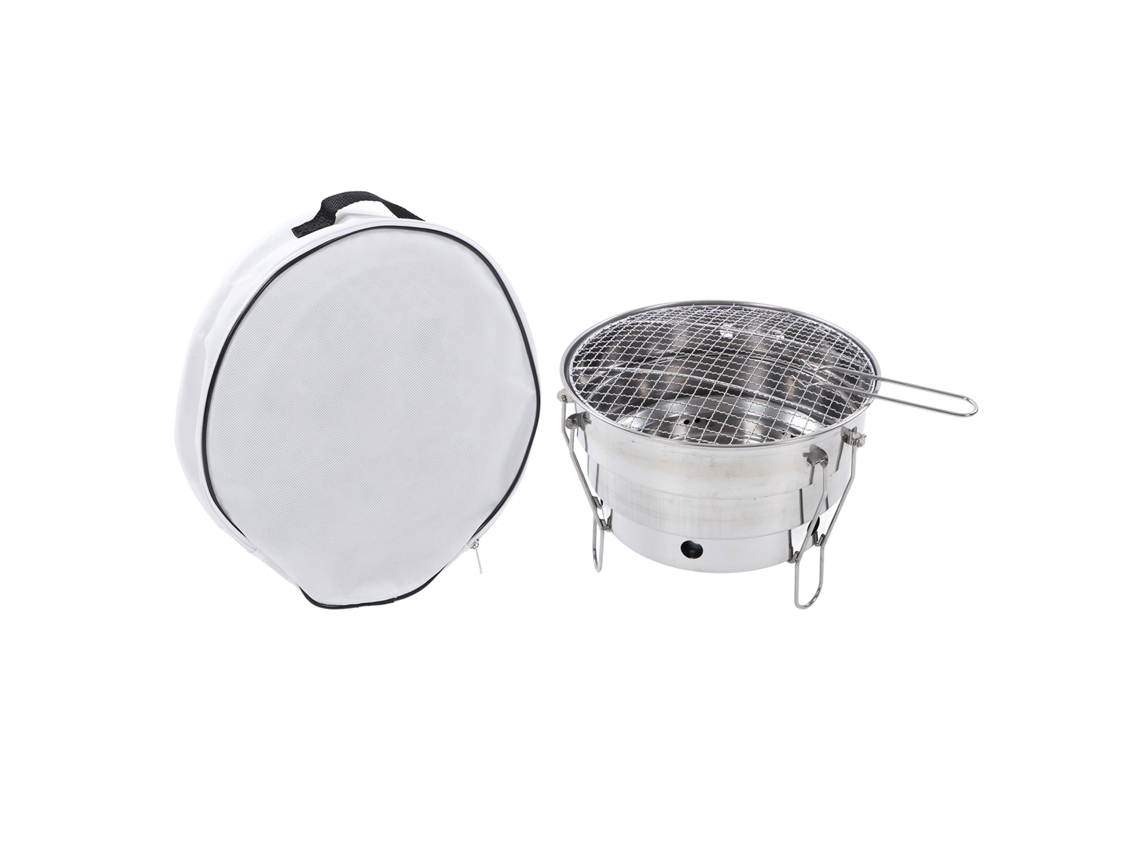 Churrasqueira de Carvão Inox Portátil para Camping