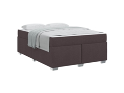 Estrutura da Cama com Colchão Marrom Escuro Tecido MAISON EXCLUSIVE 140x200 cm