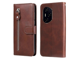 Capa De Celular De Couro Com Zíper E Textura De Bezerro Da Moda