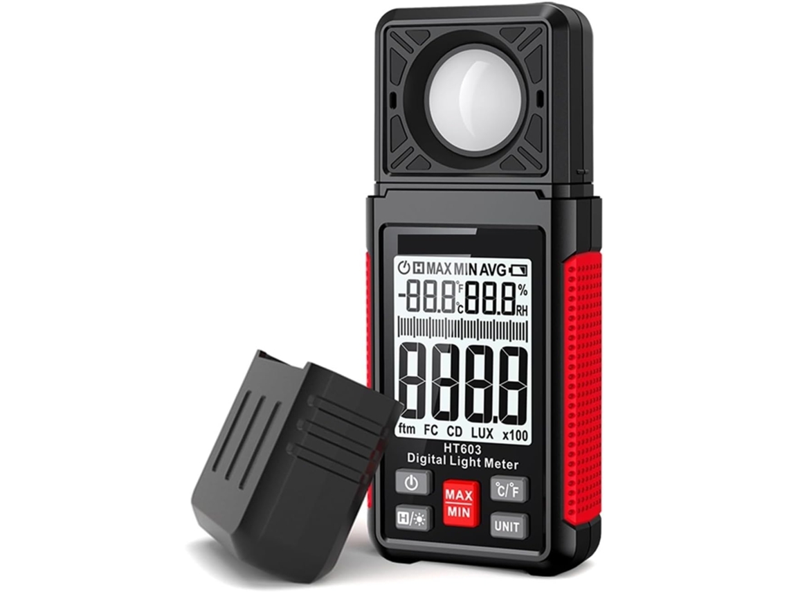 Luxímetro Digital de 200.000 Lux com Medidor de Umidade Fc SFUSHOS