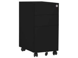 Vidaxl Arquivador Móvel Aço 30x45x59 Cm Preto