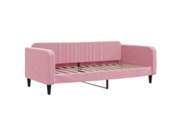Vidaxl Sofá-cama 100x200 Cm Veludo Rosa