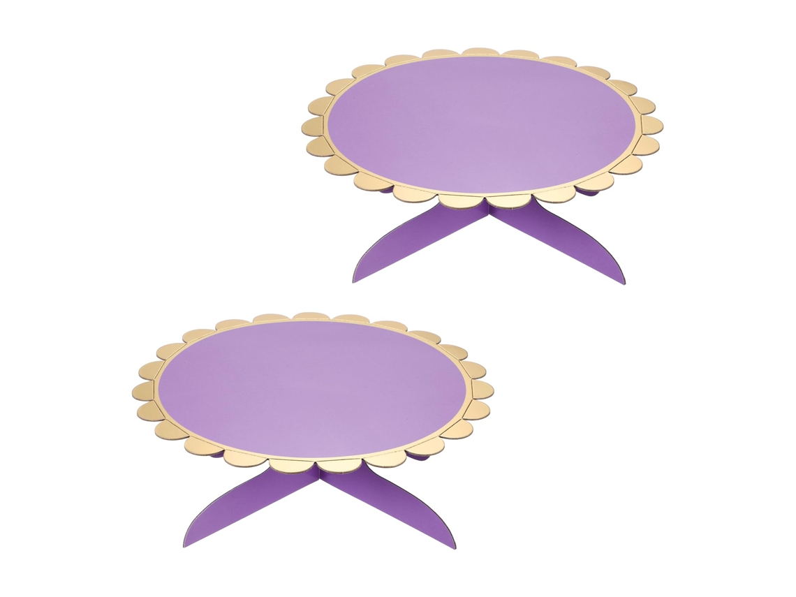 Conjunto De 2 Suportes Papelão Ondulado Para Bolos 1 Andar, Com Capacidade 33 Cm (13 Polegadas), Ideais Casamentos, Festas Aniversário, Aniv