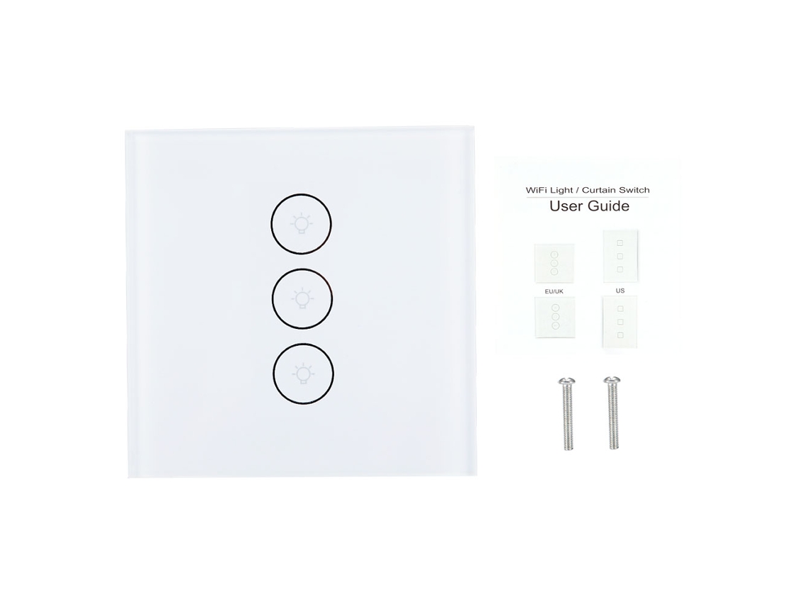 Interruptor De Parede Inteligente Laxiscreed De Toque Com Painel De Vidro De Cristal E Tensão Ajustável