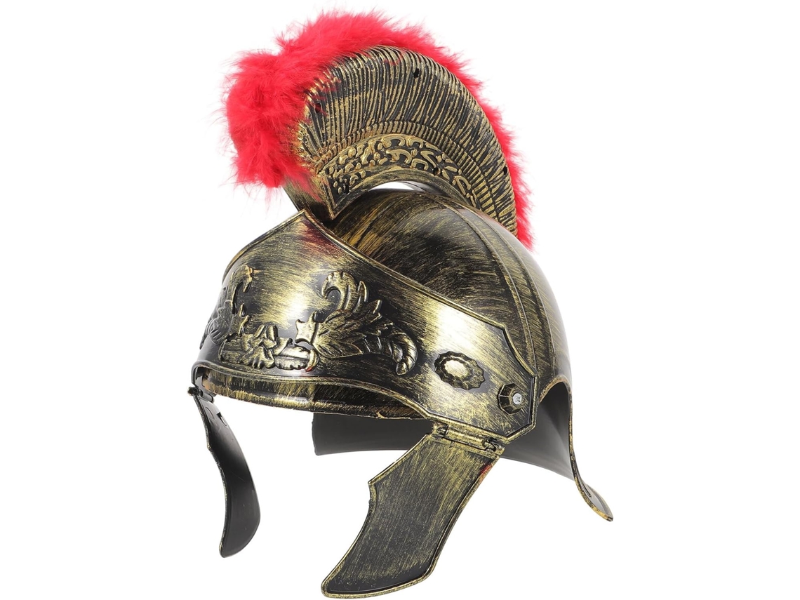 Capacete De Soldado Romano Vintage Dourado, Capacete Medieval Leve De Plástico, Fantasia.
