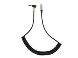 Cabo De Extensão De Áudio Com Mola Enrolada Auxiliar Estéreo 3.5mm Conector Ângulo Ouro Placado Macho Para Fêmea