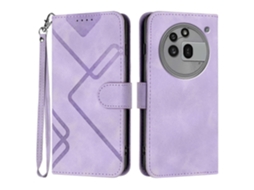 Capa Para Celular Nothing Phone 3a Pro Em Couro Sintético Com Padrão De Linhas E Toque Aveludado