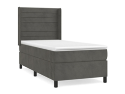 Box Spring Bed, Box Spring Beds Vidaxl Cinzeto Veludo (90 X 190 Cm)