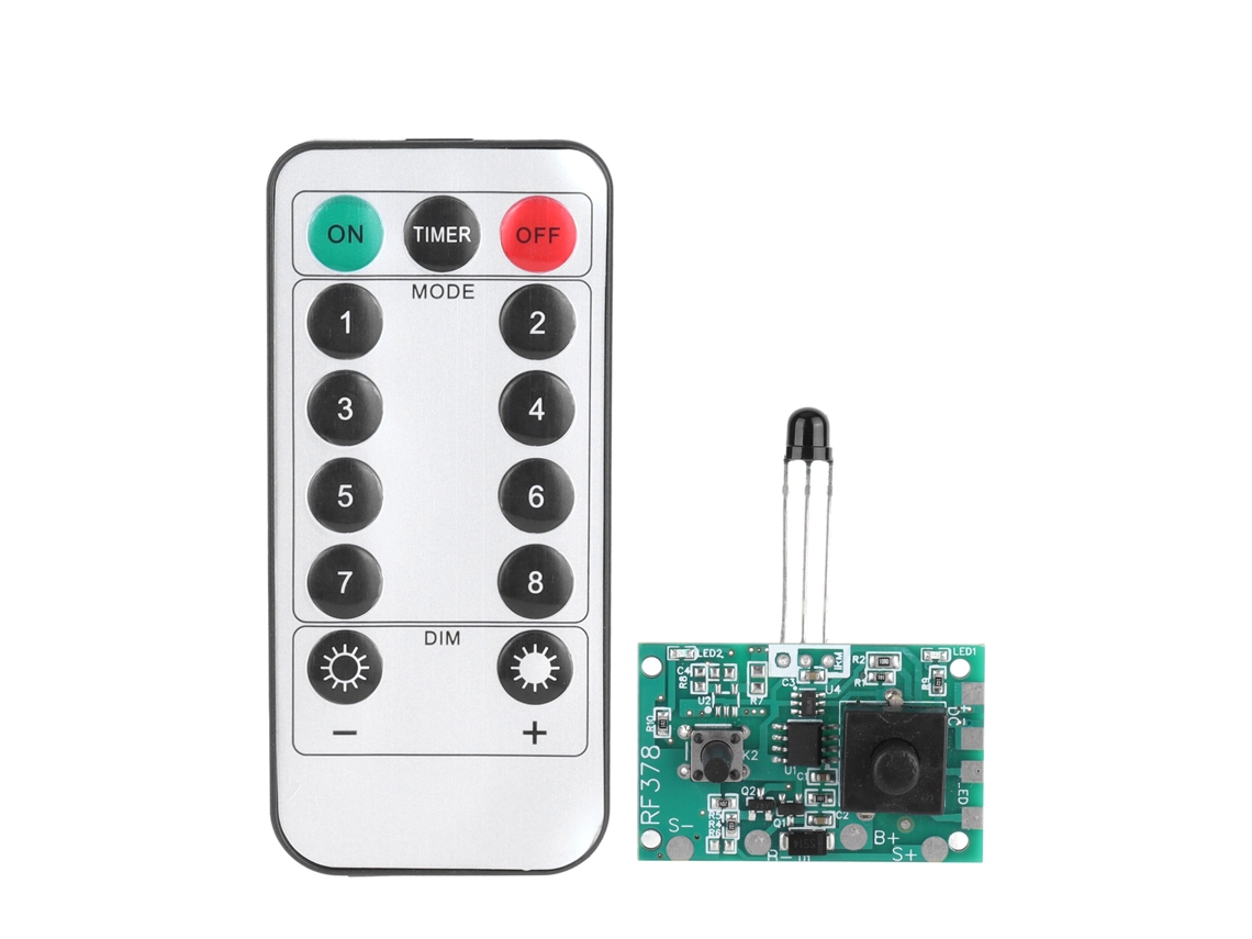Placa de Circuito Controladora para Luzes de Fita Solar 3.7v com Controle Remoto