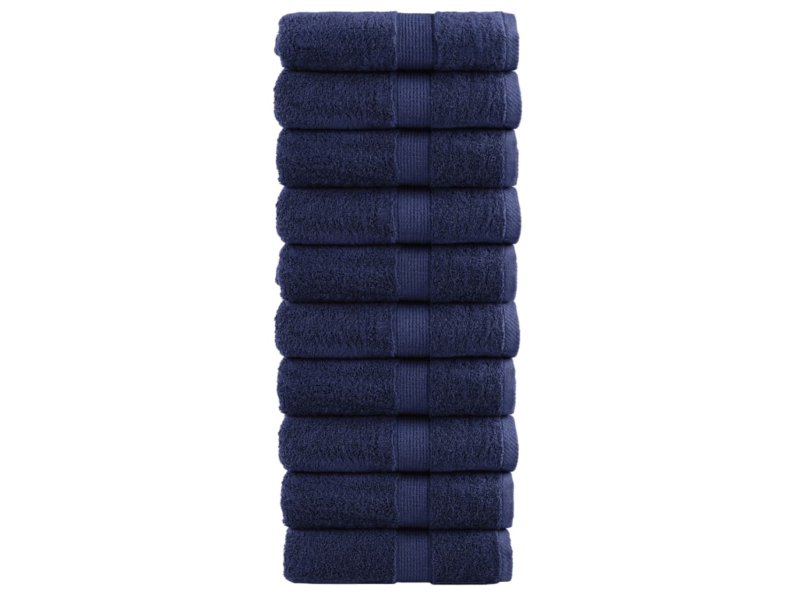 Vidaxl Toalhas Bidé Premium Solund 10pcs 30x50 Cm 600gsm Azul-marinho
