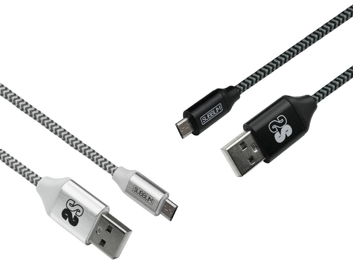 Cabo SUBBLIM 27 (USB - 1m - Preto - 2 Un)