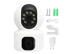 Câmara De Segurança Inteligente 360 Graus Hd 1080p Wifi Visão Noturna Para Lar E Escritório Com Plug Ue 100‑240v