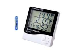 Termômetro Higrômetro Digital Mini Indoor com Relógio e Alarme Medidor de Temperatura e Umidade | S/MARCA