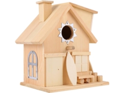 Casinha de Pássaros Inoomp com Poste, Estilo Rústico, para Decoração de Jardim em Estilo Campestre, para Observação de CHABERLU