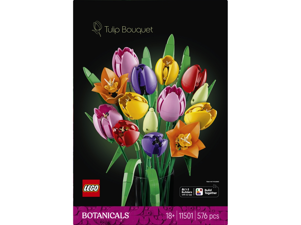 Lego® 11501 Buquê de Tulipas - Flores Artificiais Decorativas com 14 Tulipas em 5 Vasos