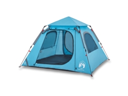 Camping Tent, Camping Tents Vidaxl Azul Poliéster (4 Pessoas)