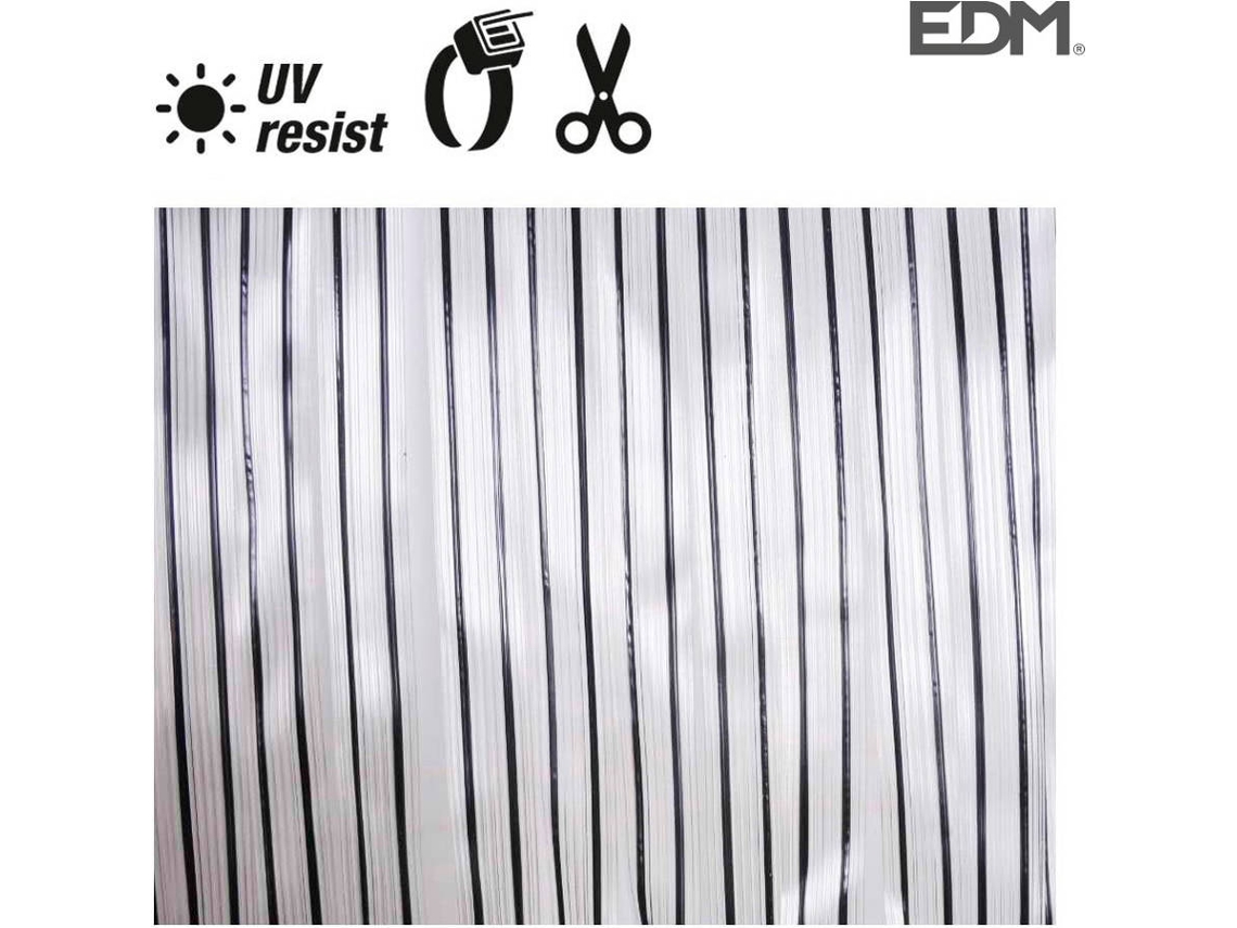 Cortina de Porta EDM Plástico Transparente Preto (90x210cm)