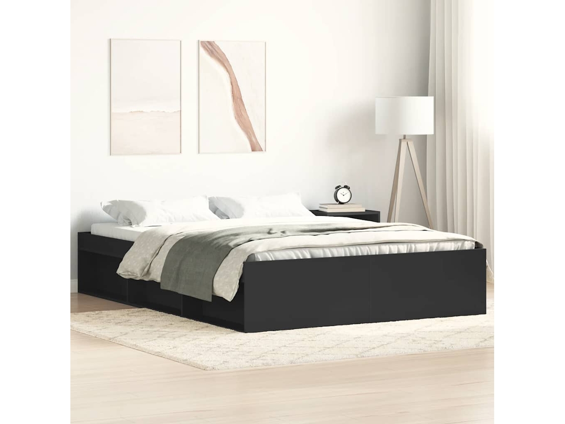 Estrutura Cama De Casal Pequena 120x190 Cm Preto