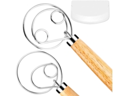Batedor Dinamarquês Para Massa, Em Aço Inoxidável, Para Pão, Pizza, Bolos E Pastelaria, Com Mistura Manual Eficiente E Limpeza Simples