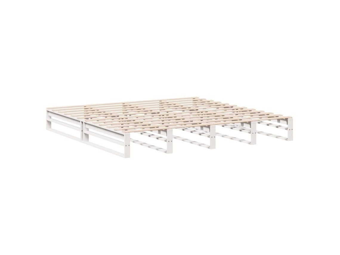 Cama Sem Colchão 180x200 cm Madeira de Pinho Maciça Branco MAISON EXCLUSIVE