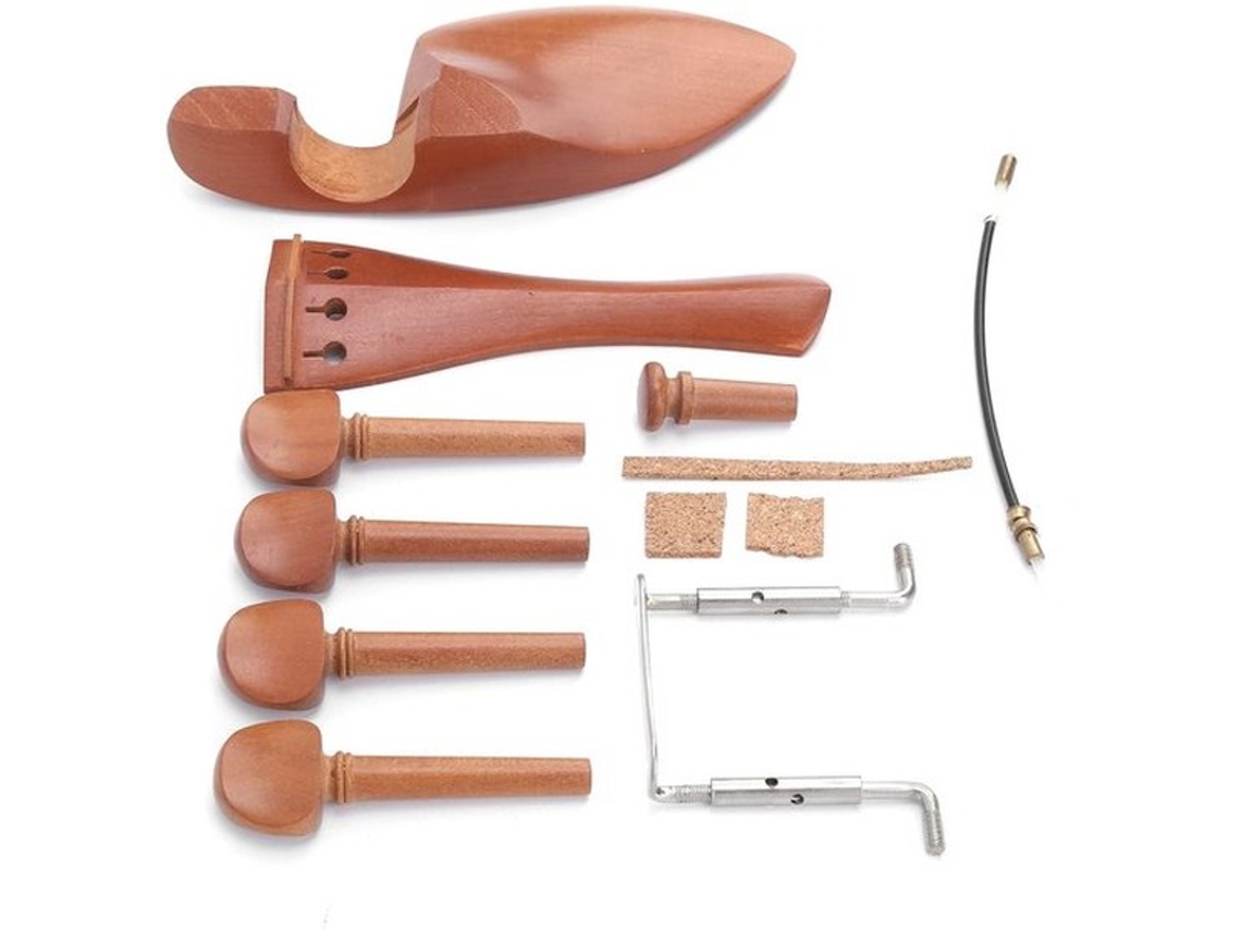 Solidchoice- Viool Accessoires Kit - 4/4 Viool - Kinsteun - Staartstuk - Haringen - Hoogwaardig Hout - Bescherming En Geluidskwaliteit - Vioolaccessoi