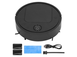 Aspirador 3 em 1 mini USB 1800pa com bateria 75min e limpeza autônoma preto S/MARCA