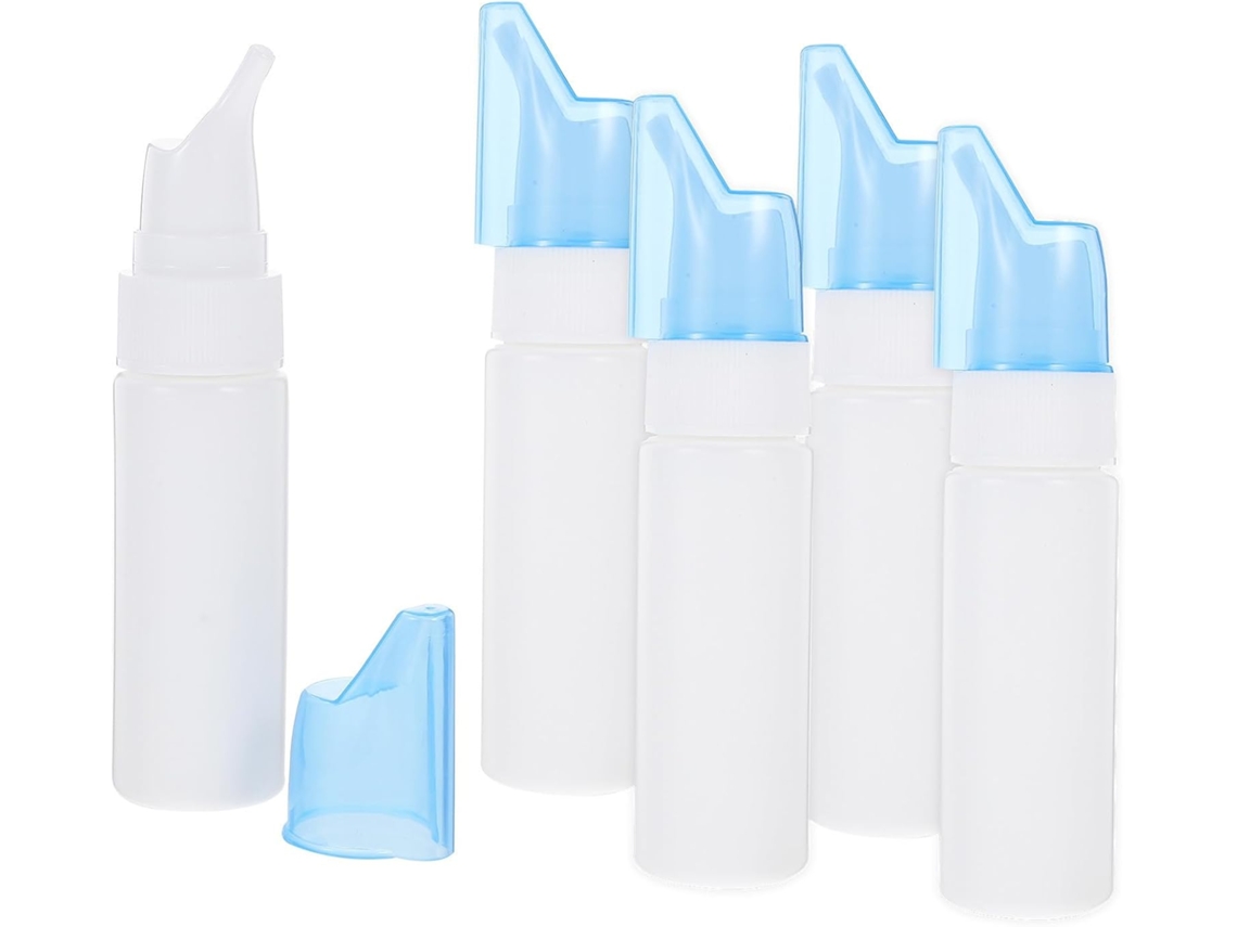 Frasco De Spray Nasal De 70 Ml Em Pe Azul, Pacote Com 5 Unidades.
