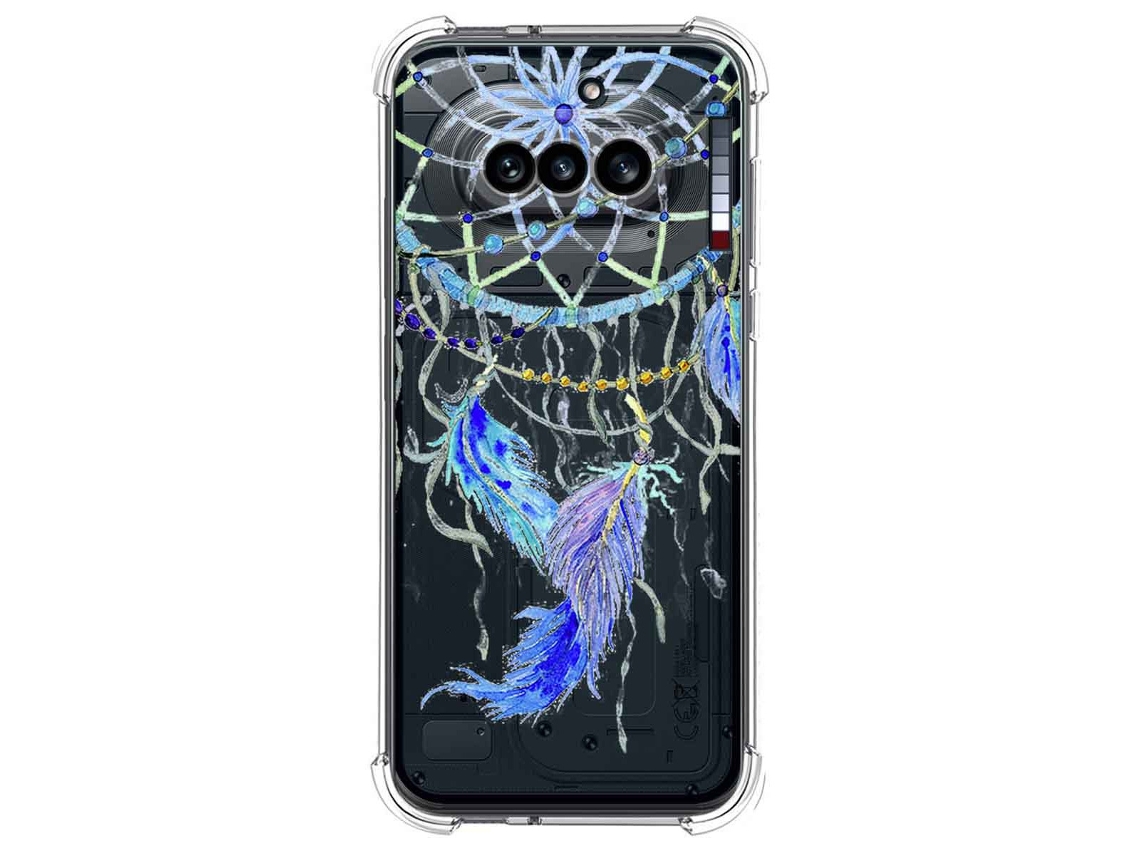 Capa Tumundosmartphone Transparente De Silicone À Prova De Choque Para Nothing Phone 4a 5g Com Estampa De Penas