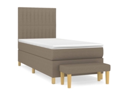 Box Spring Bed, Box Spring Beds Vidaxl Cinzento-acastanhado Tecido (90 X 190 Cm)