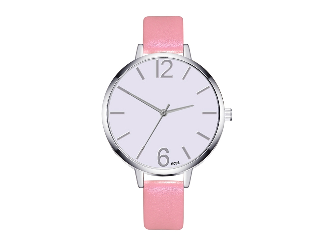 Relógio de Negócio Feminino Zhoulianfa de Couro Simples Estilo Coreano Rosa