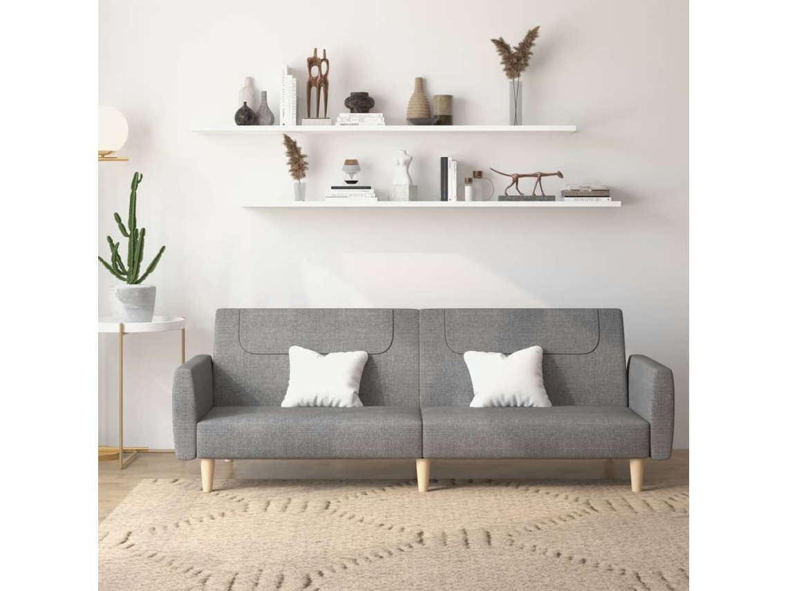 Vidaxl Sofá-cama De 2 Lugares Tecido Cinzento-claro