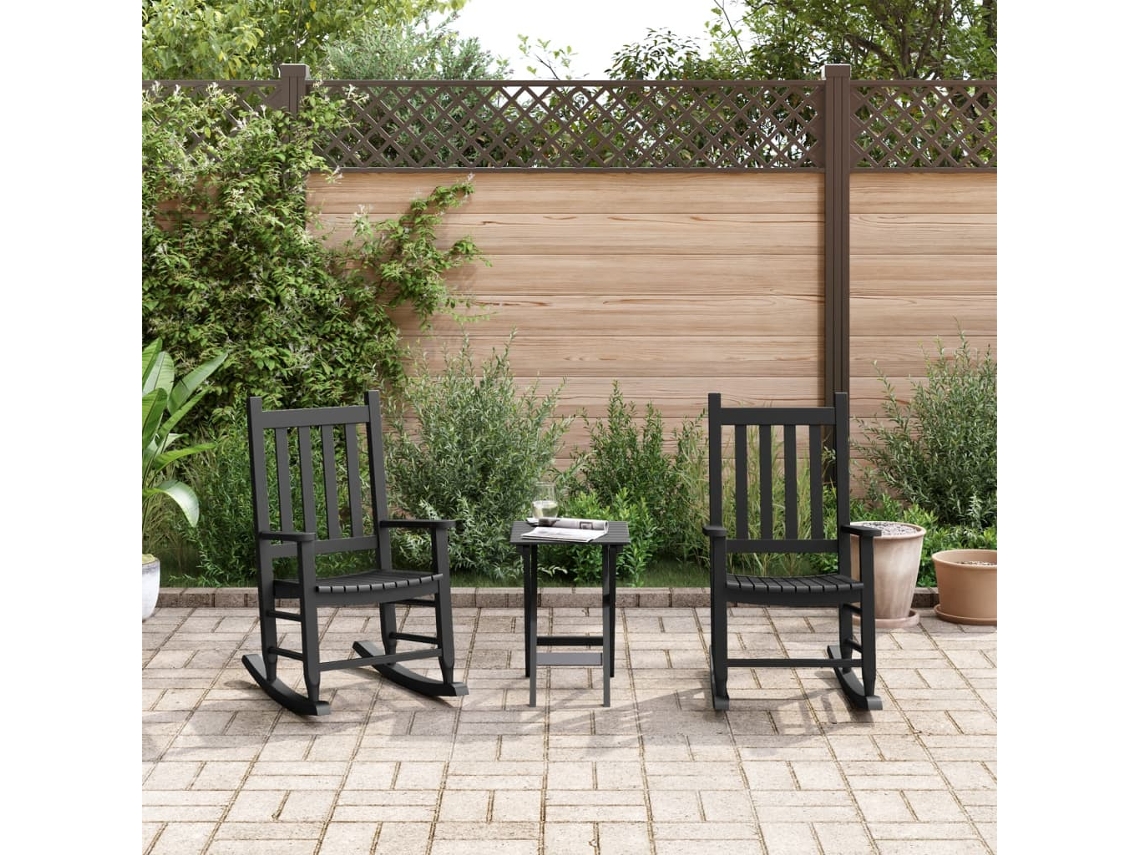 Vidaxl Cadeiras De Baloiço Infantis 2 Pcs Álamo Maciço Preto
