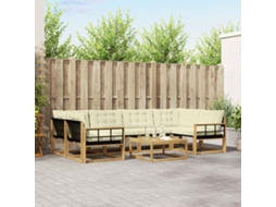 Vidaxl Conjunto De Sofás Para Exterior 7 Unid. Branco E Creme