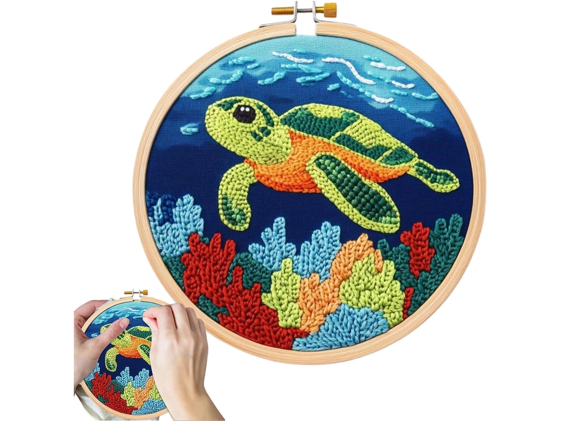 Conjunto De Ferramentas Com Agulha, Linha E Acessórios Para Bastidor De Tecido