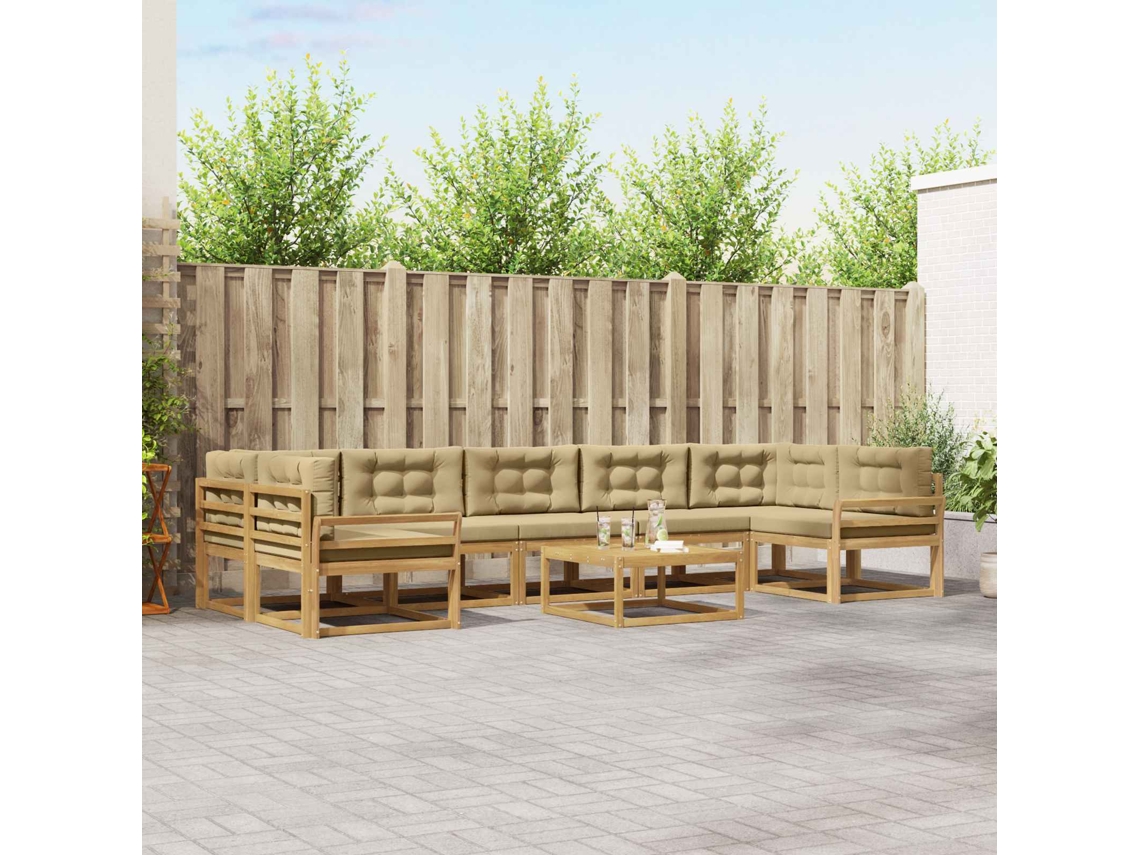 Vidaxl Conjunto De Sofás Para Exterior 6 Pcs Branco E Bege