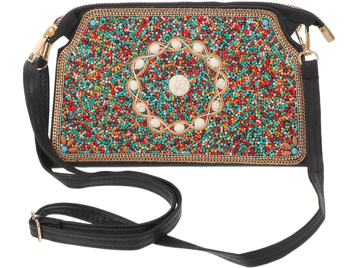 Bolsa Clutch Boêmia Com Miçangas Para Mulheres, Bolsa De Ombro Para Casamento, Noite, Uso Casual Ou Como Convidada.
