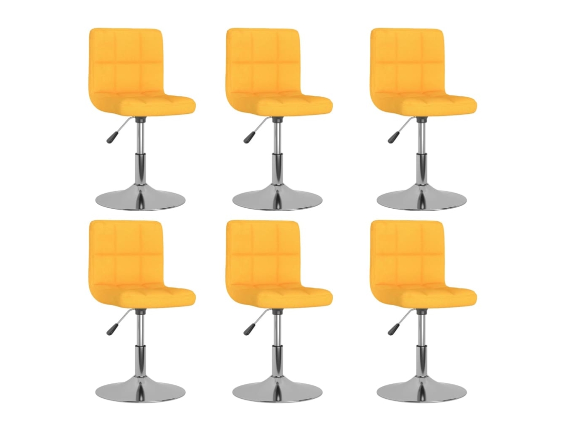 Vidaxl Cadeiras De Jantar Giratórias 6 Pcs Tecido Amarelo
