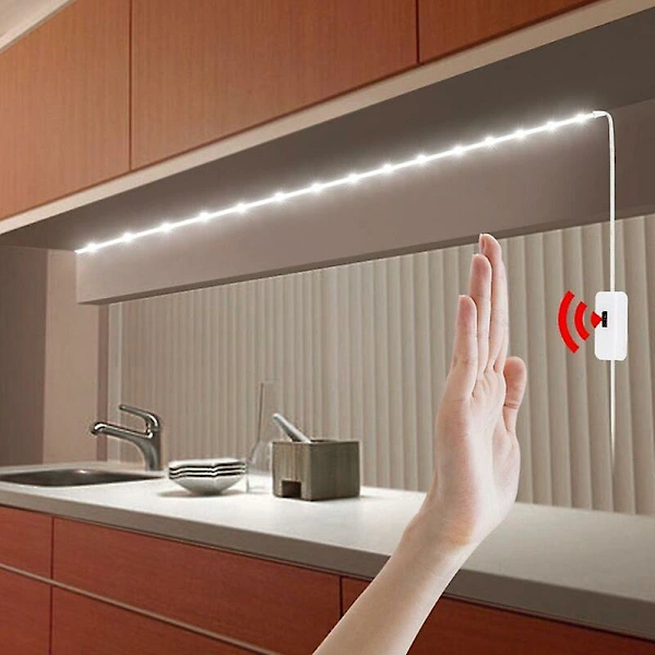 Fita Led de 2 M com Sensor de Movimento. Luz Quente 2700k, À Prova D'água Ip65, Recarregável Via Usb. Fita Led Autoadesiva para Quarto BRILVIBERA