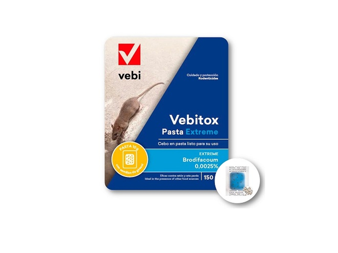 VEBI Raticida Vebitox Pasta Extreme Cebo En Pasta Bolsa 150 Gr