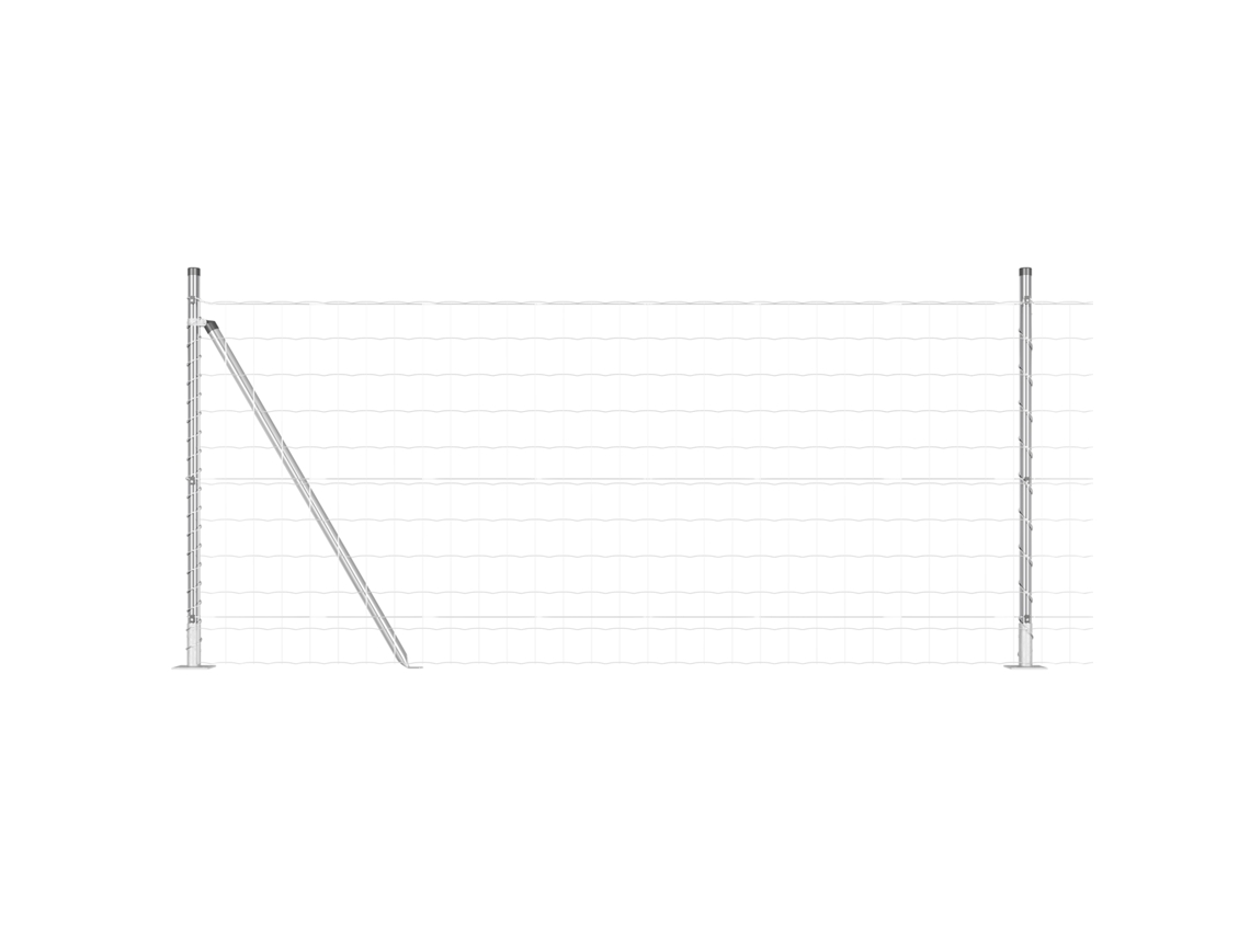 Conjunto 1 Cerca Externa Vidaxl Prateado Aço (25 X 1 M)