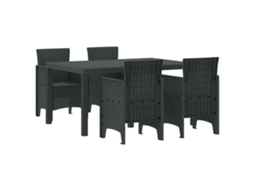 Vidaxl Conjunto De Jantar Para Jardim 5 Unid. Antracite Rattan Polt