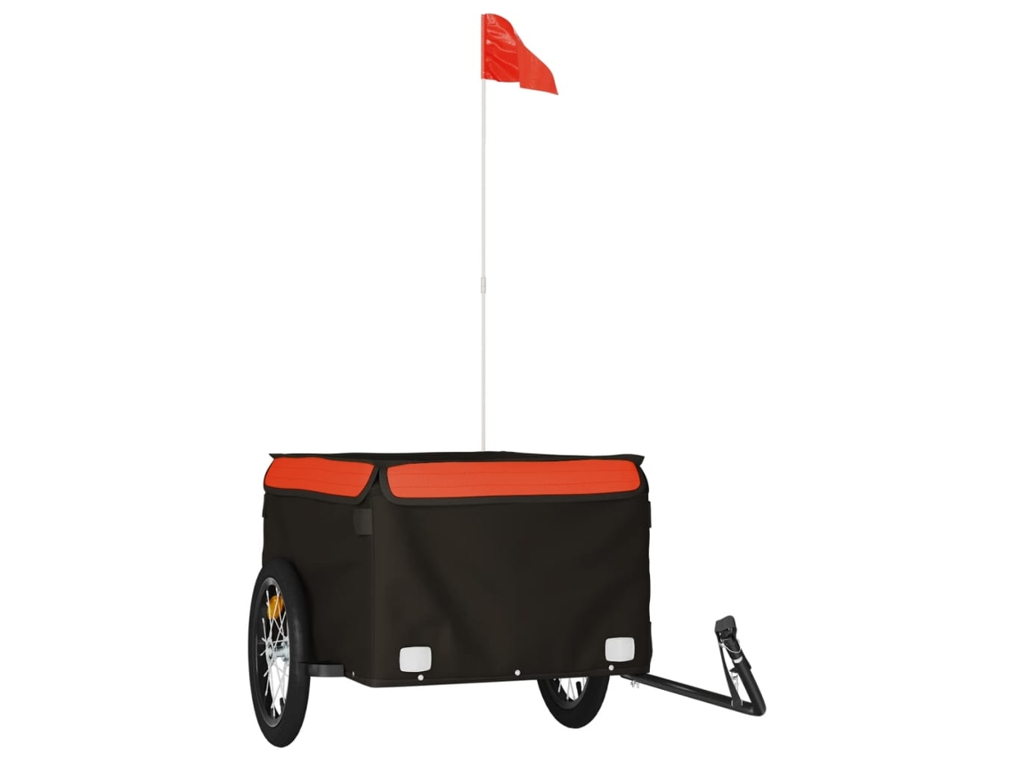 Reboque de Carga para Bicicleta Vida Xl Ferro Preto e Laranja 45 kg VIDAXL