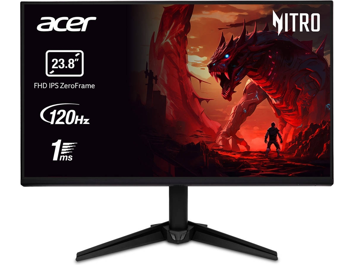 Monitor Gaming ACER Nitro QG241YG (Outlet Caixa Aberta - 23.8 - IPS Full HD - 120 Hz - 1ms - Preto)