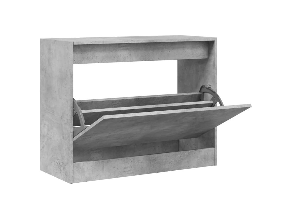 Shoe Cabinet, Shoe Cabinets Vidaxl Cinzeto Madeira Processada (80 X 34 X 63 Cm)
