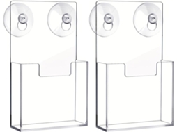 Suporte De Parede Para Brochuras | 2 Peças Com Ventosas Para Armazenamento De Folhetos, Suporte De Parede Para Vayotoy