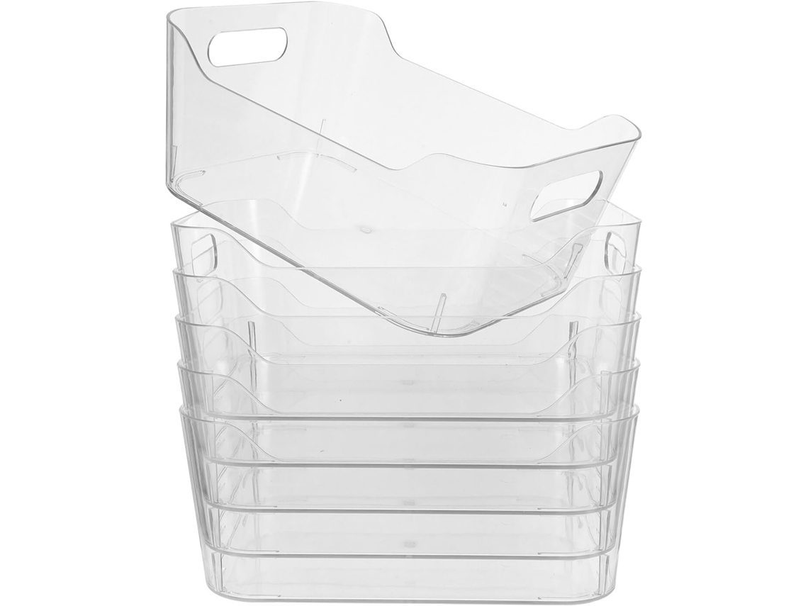 Conjunto De 6-organizadores Multiuso Tamanho Médio 24, 5x 10, 5x 17cm Em Plástico Transparente Toyvian Para Cozinha E